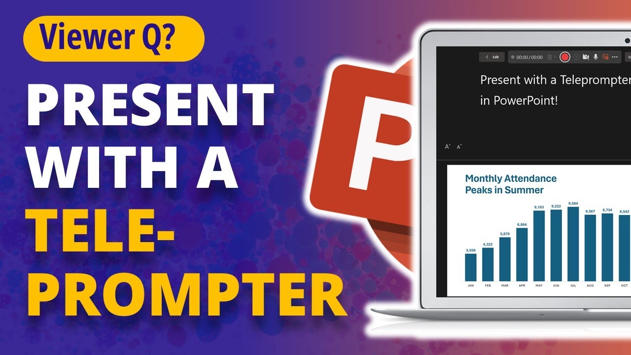 Viewer Q!🙋‍♀️ How to Present with Teleprompter in PowerPoint without