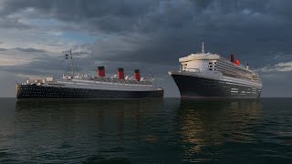 RMS Queen Mary Meets Queen Mary 2