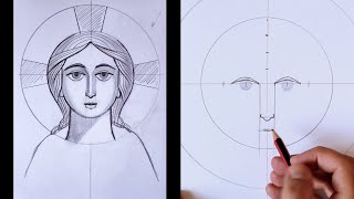 UK COPTIC ICONS tutorial - Drawing the face of a young Christ
