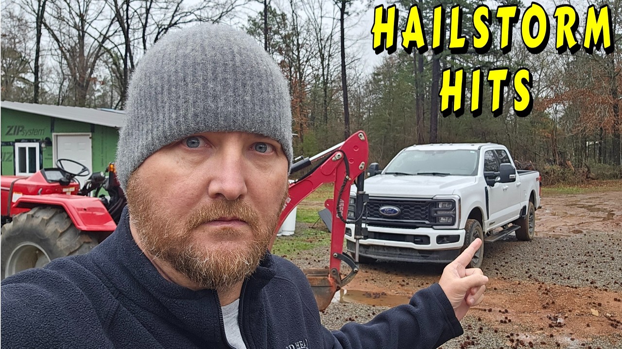 HAILSTORM HITS THE MOUNTAIN |tiny house, homesteading, off-grid, cabin build HOW TO sawmill tractor