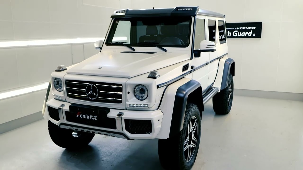 ベンツゲレンデマットホワイトラッピング施工事例 G550 4x4スクエアー