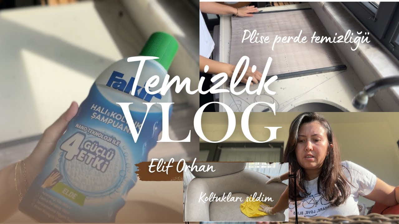 Temizlik vlog / Plise Perdemi nasıl yıkıyorum / beyaz koltuklarımı nasıl sildim / Biraz da sohbet 💐