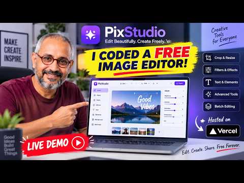 I Built a FREE Image Editor From Scratch! 🤯 | PixStudio Live Demo