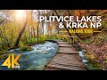 Relaxing walk in krka  plitvice lakes national parks autumn  walking tour in 4k u.