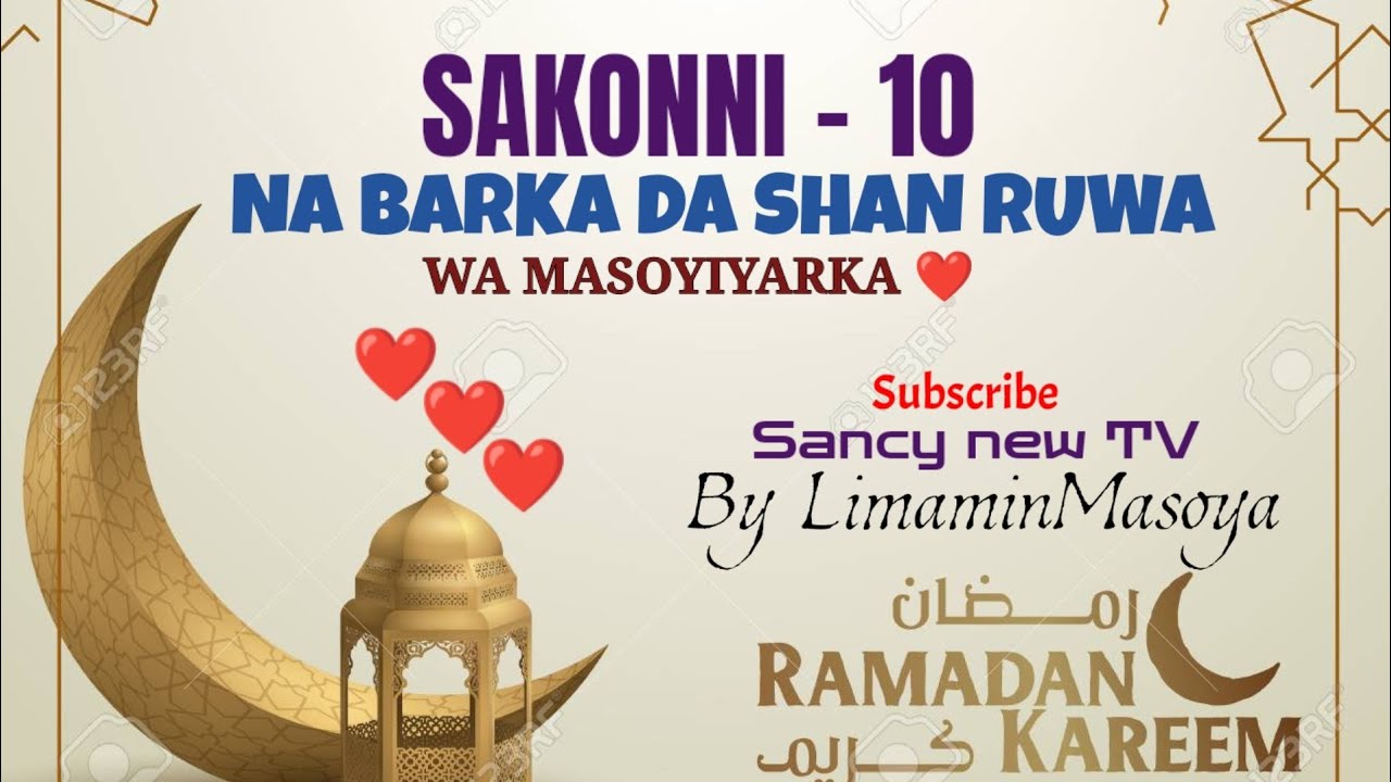 KALAMAN BARKA DA SHAN RUWA DA ZAKU TURAWA MASOYIYANKU