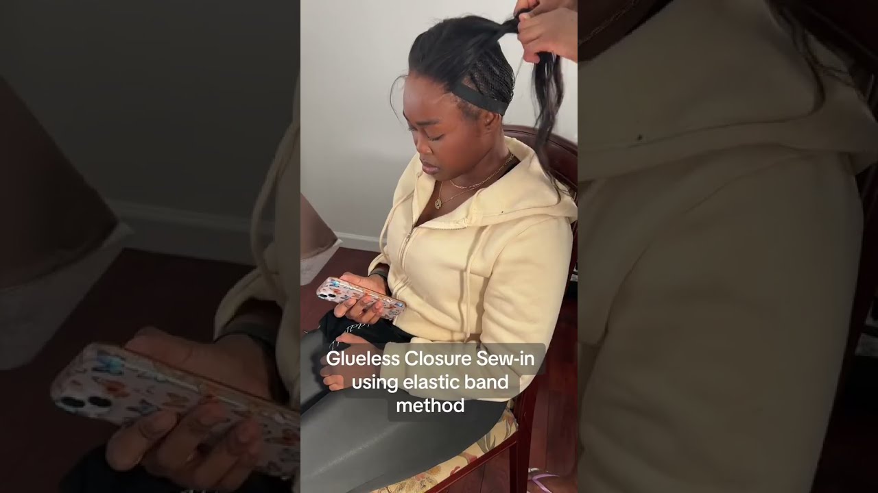 How To Glueless Closure Sew In Using Elastic Band Method Protectivestyling