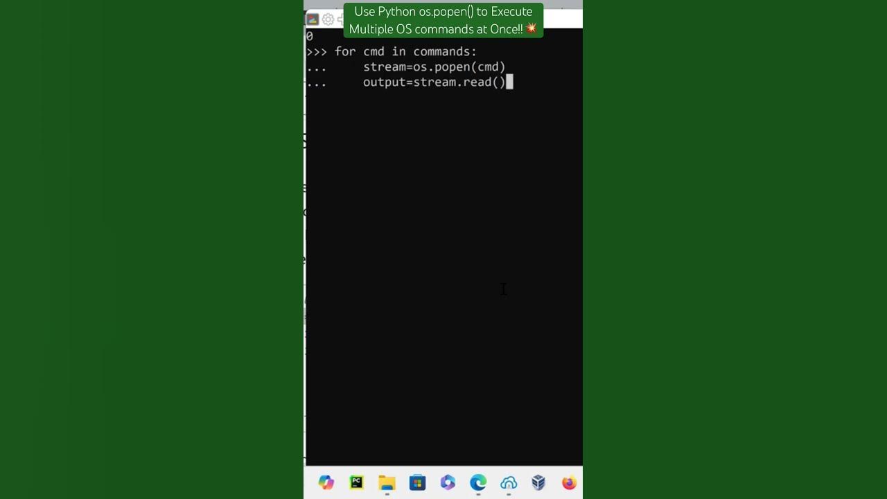 Use python os popen to execute multiple os commands at once youtube