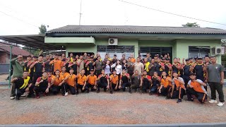 BATALYON A PELOPOR SATUAN BRIMOB POLDA JAMBI MELAKSANAKAN SENAM BERSAMA KORAMIL DAN POLSEK MESTONG