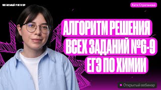 Алгоритмы решения ВСЕХ заданий №6-9 | ЕГЭ по химии 2024 | Екатерина Строганова