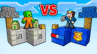 JJ and Mikey: PRISON vs POLICE Skyblock Battle in Minecraft - Maizen