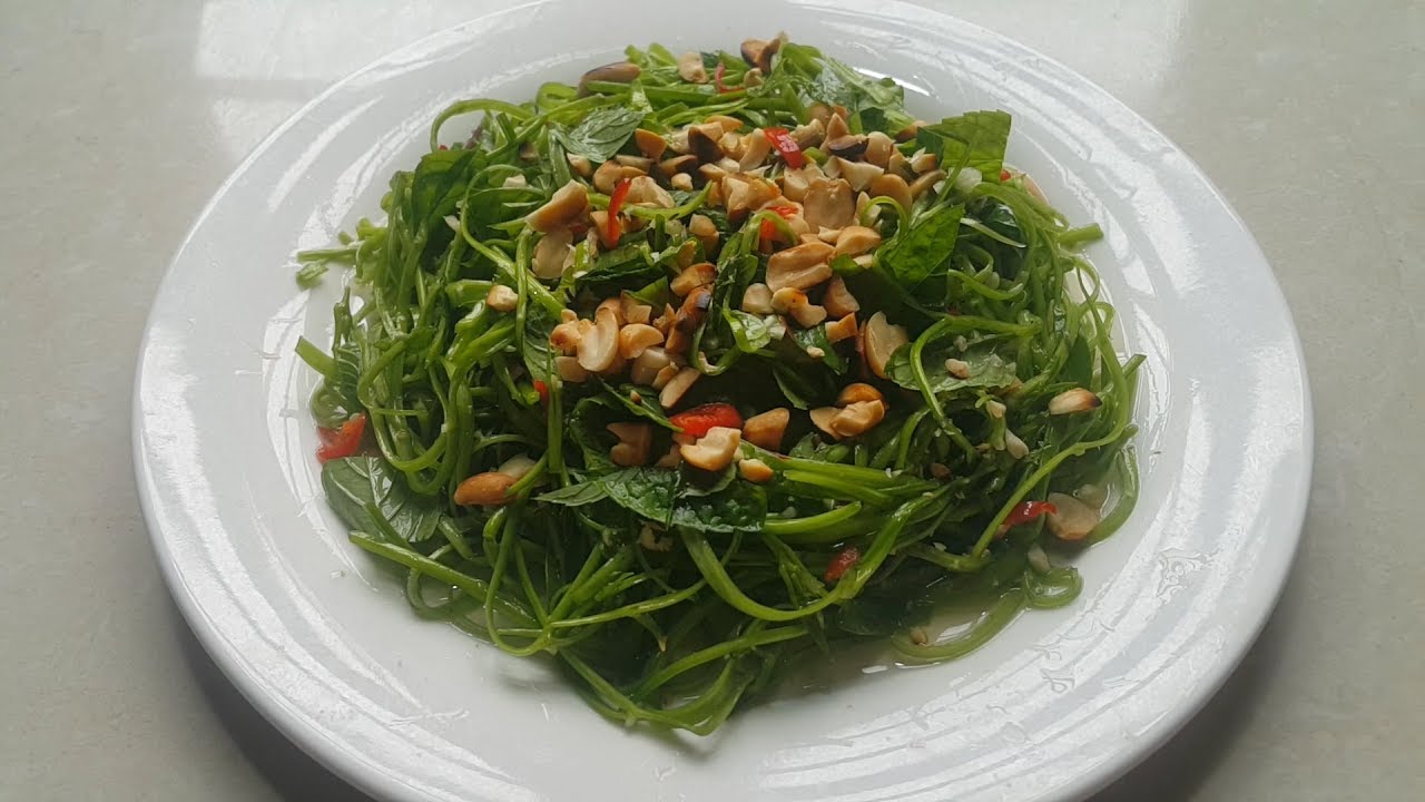 cách làm nộm rau muống chẻ xanh giòn ngon như nhà hàng. - YouTube