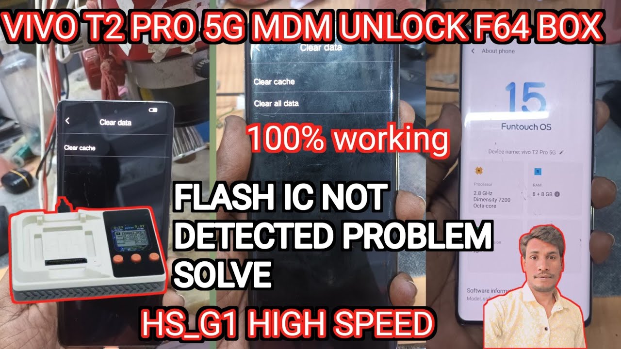 Vivo t2 pro 5g mdm unlock / f64 box /clear all data not show / flash ic ...