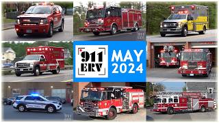 Fire Trucks, Ambulances, and Police Cars Responding Compilation | May 2024