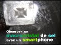 Smartphonique  observer un macrocristal de sel