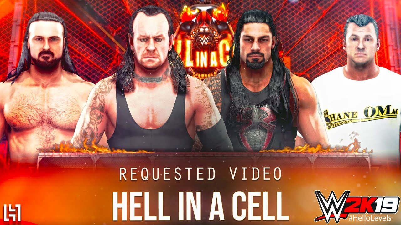 WWE 2K19 Hell In A Cell Fatal 4 Way - Undertaker vs Roman Reigns vs Shane McMahon vs Drew McIntyre