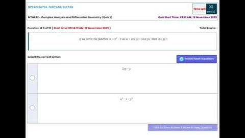 MTH632 - Complex Analysis and Differential Geometry (Quiz 2) 💯 Percent Paid Whatsapp 03426692724