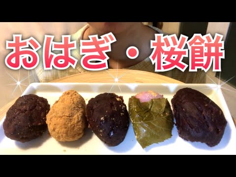 【eating sounds】おはぎと桜餅を食べる 咀嚼音【餅】