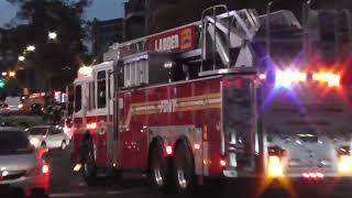 FDNY Ladder 129 responding from quarters