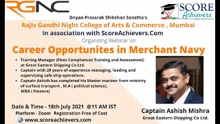 Career Opportunities in Merchant Navy by Captain Ashish Mishra