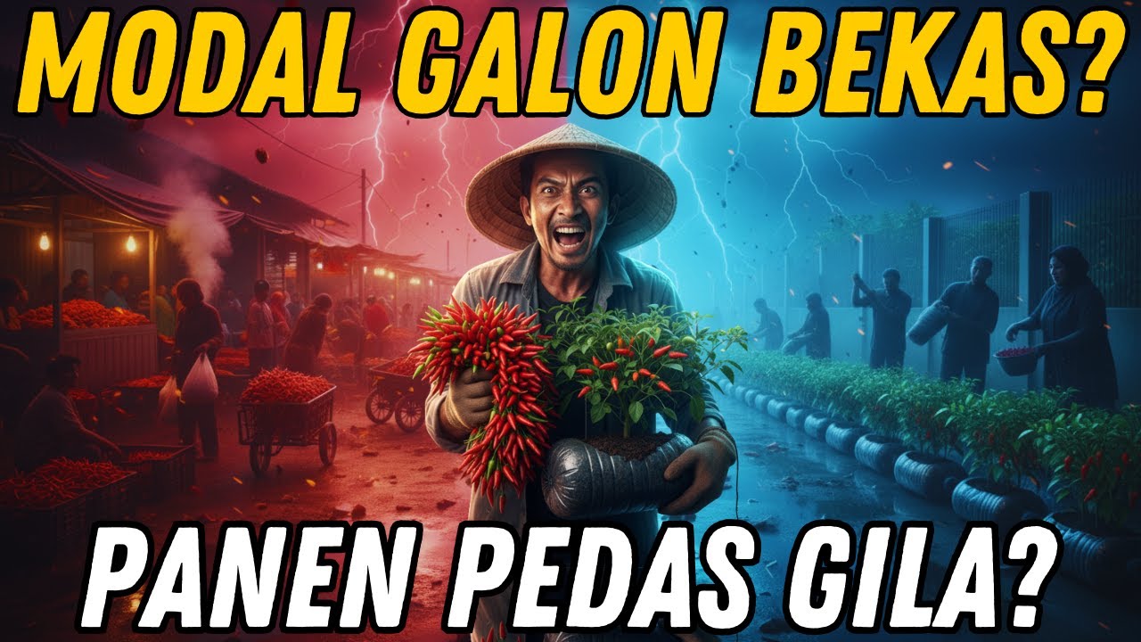 LAHAN SEMPIT PANEN PEDAS? 🌶️ Tanam Cabe Rawit di Galon Tidur (Lebat Gila!)‼️