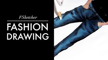 HOW TO DRAW DENIM TROUSERS | Fashion Drawing