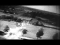 Usaaf fighter planes shooting down german airplanes and strafe lines of communicastock footage