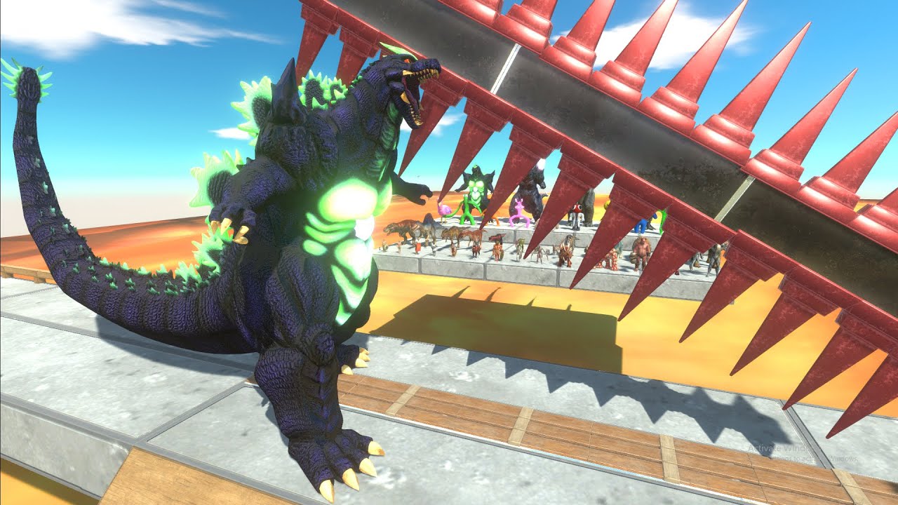 Giant Saw Blade Attack Godzilla Animal Revolt Battle Simulator YouTube