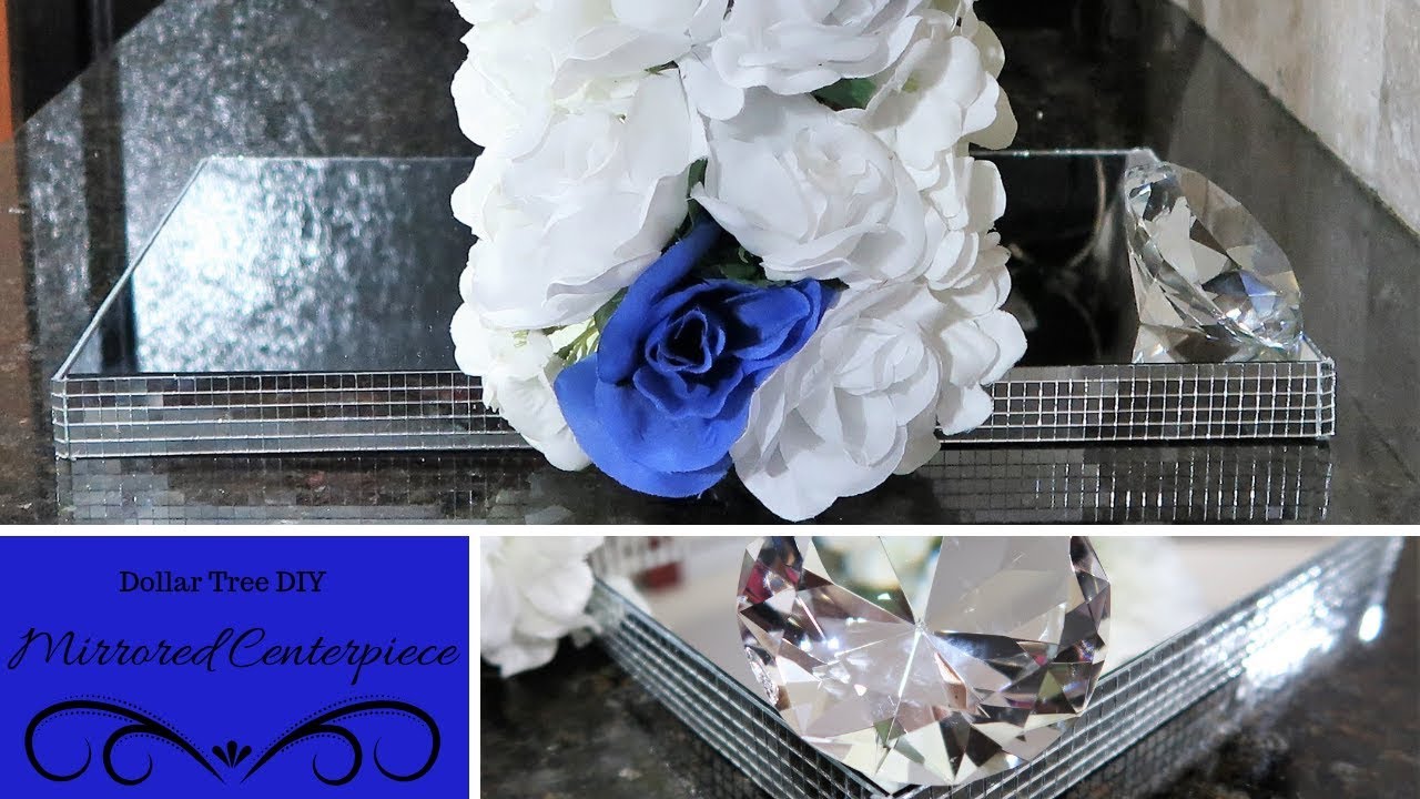 Dollar Tree DIY Double Sided Mirrored Centerpiece Tutorial How To