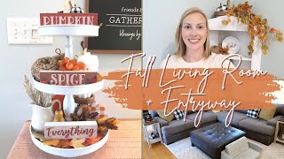 FALL CLEAN \& DECORATE WITH ME PART 1 | FALL LIVING ROOM \& ENTRYWAY