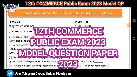 TN 12th Commerce|Public Exam 2023|Commerce Model Question Paper 2023