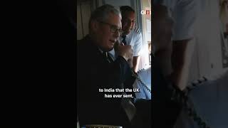 UK PM in the cockpit of British Airways flight to Mumbai speaking to passengers. #ukprimeminister