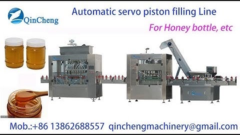 automatic servo piston cylinder filling line for 500ml honey filler and caper