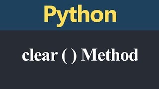 clear Method in Python (Hindi) Cleaning The Data Python Part 6 Python Kya Hai Python In Hindi Kapil Joshi Tutorials