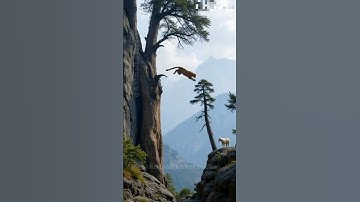 💥💥 Dangerous jump of leopard on top of mountain goat 🐐⛰️🐆 #shorts #goat #leopard