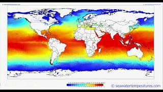 Sea water temperature - global map - time lapse 2016