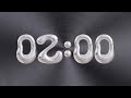 ⏱️ 2-Minute Timer | Sleek Chrome Numbers &amp; Steel Grey Backdrop | Clicks &amp; Race Beeps | 4K✨