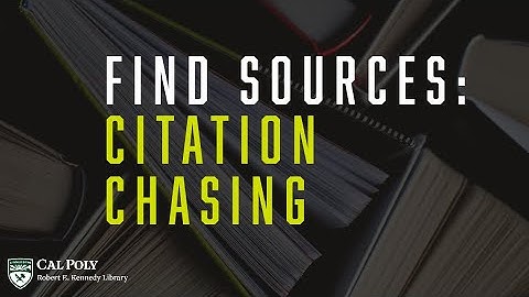 Find Sources Using Citation Chasing