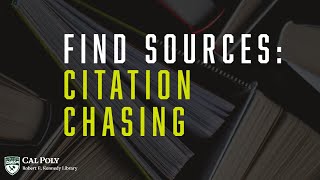 Find Sources Using Citation Chasing