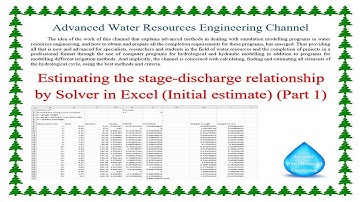 Estimating the stage discharge relationship by Solver in Excel Part 1