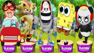 Tag with Ryan vs Sonic Dash vs SpongeBob Run - Gameplay