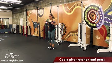 Base Exercise Cable Pivot Rotation and Press