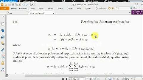 Total factor productivity TFP estimation in STATA Using  Levinsohn and Petrin (LP) method