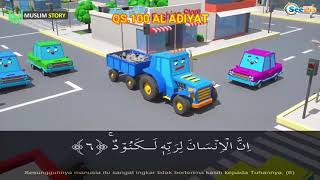 Animasi Mobil Truk QS.100 Surat Al Adiyat 8x - Murottal Juz Amma Anak - Muslim Story