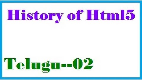 History of Html5 in Telugu-vlr training