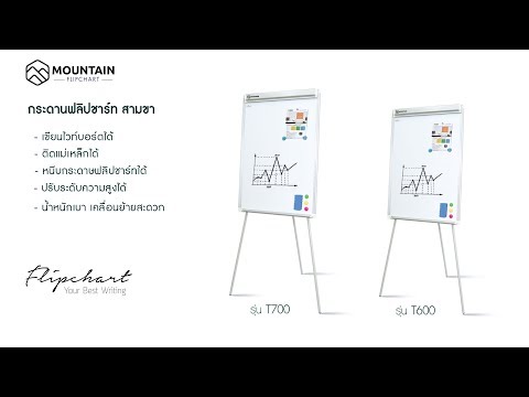 รีวิววิธีการใช้งาน กระดานฟลิปชาร์ท แบบสามขา รุ่น T600 และ T700 | Mountainbrand