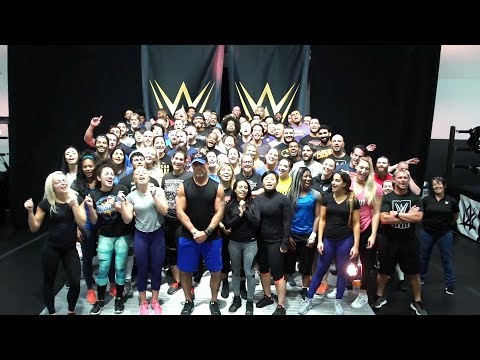 The WWE Performance Center roster sings "Happy Birthday" to Triple H