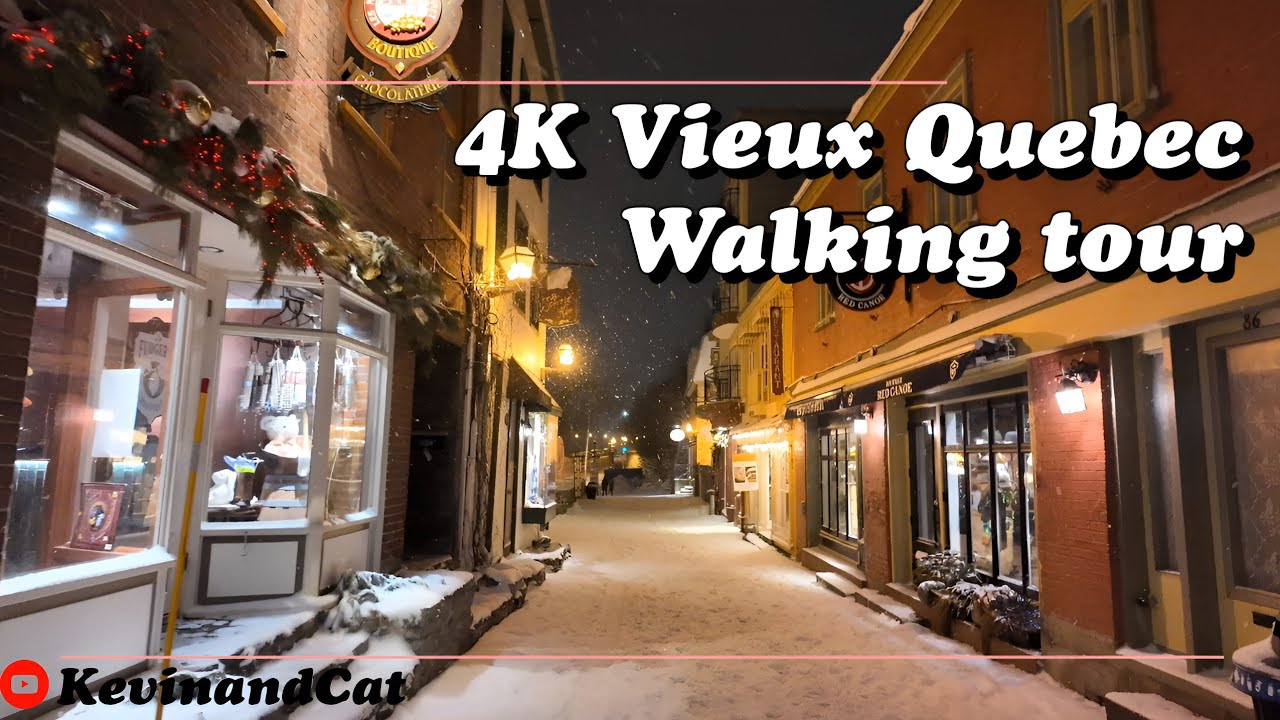 Vieux Quebec City A 4K Scenic Winter Walk Through The Snow In Old ...