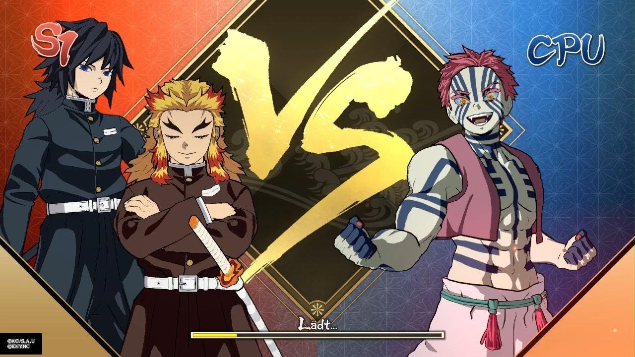 Demon Slayer fight: Rengoku + giyu VS Akaza on Mugen train S rank #german #ps4 #ps5