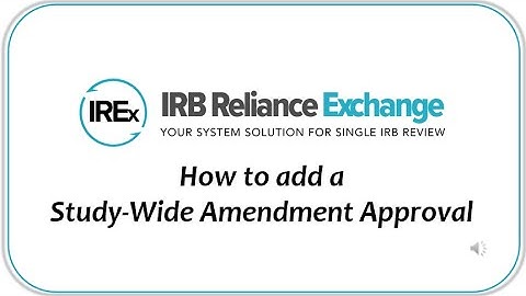 How to add a Study-wide Amendment Approval