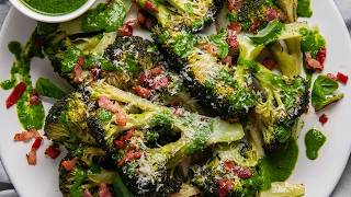 Broccoli Wedge Salad with Fresh Basil Vinaigrette